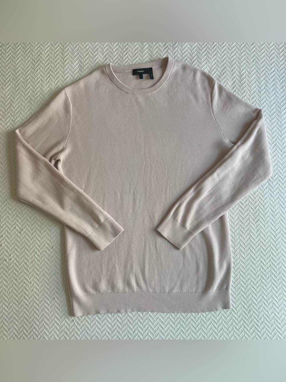 Theory Riland Pique Breach Cotton Sweater